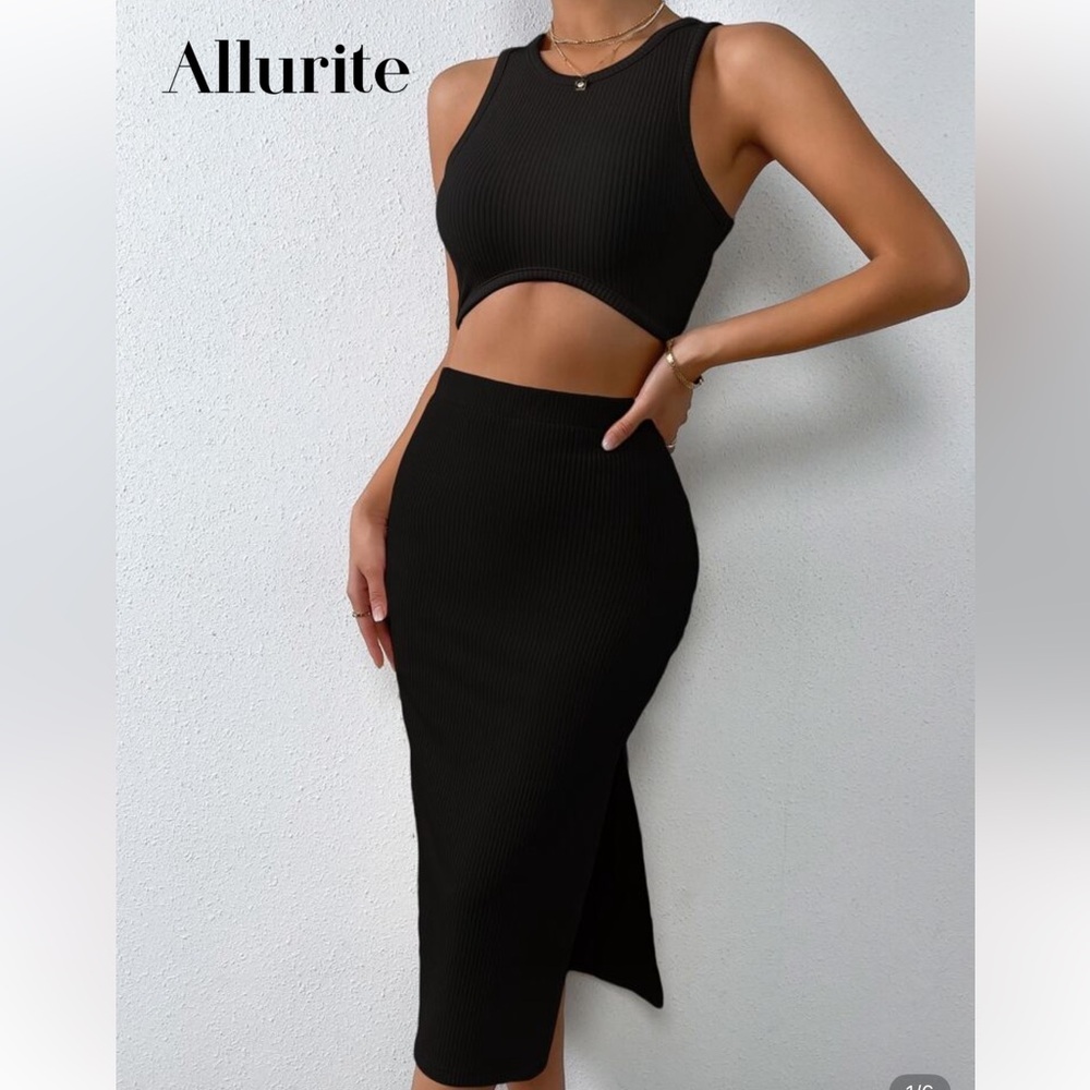 Shein Black Top and Skirt Set - Picture 8 of 9